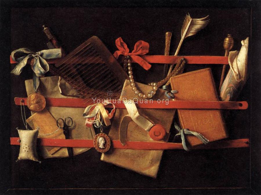 Tromp-l'oeil Still-Life - 塞缪尔·凡·霍赫斯特拉滕